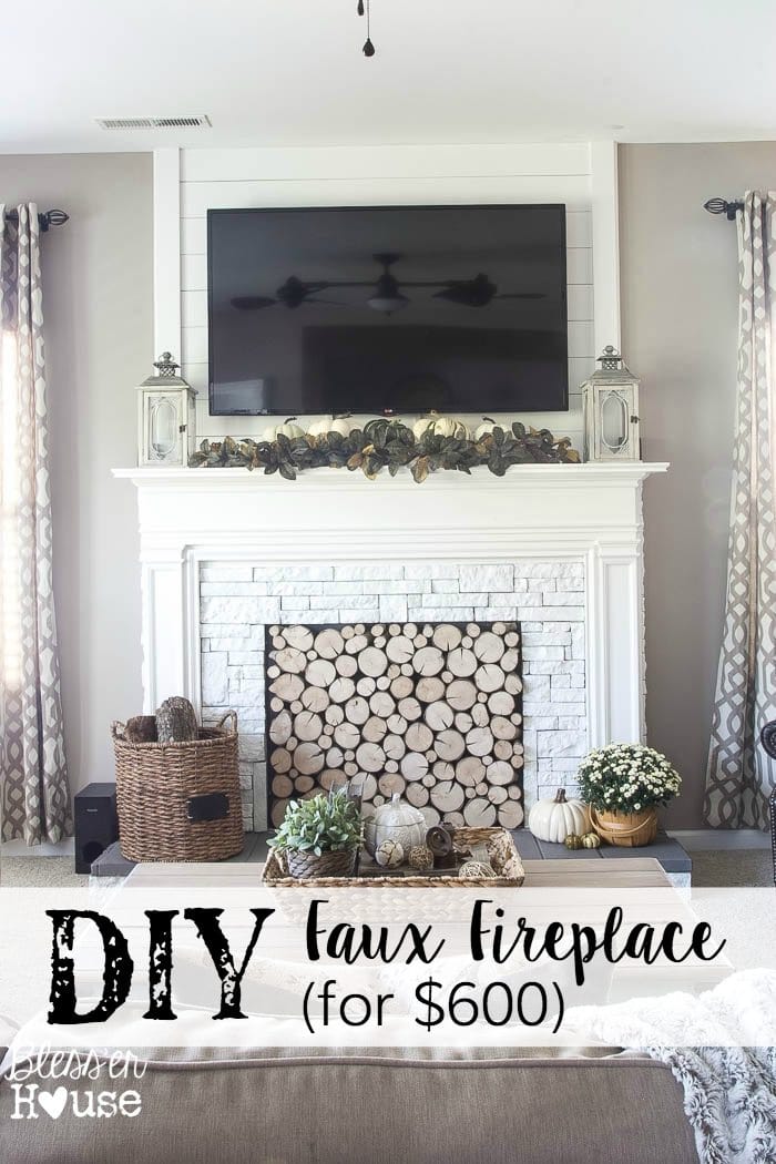 DIY Faux Fireplace for Under $600 {The Big Reveal} - Bless