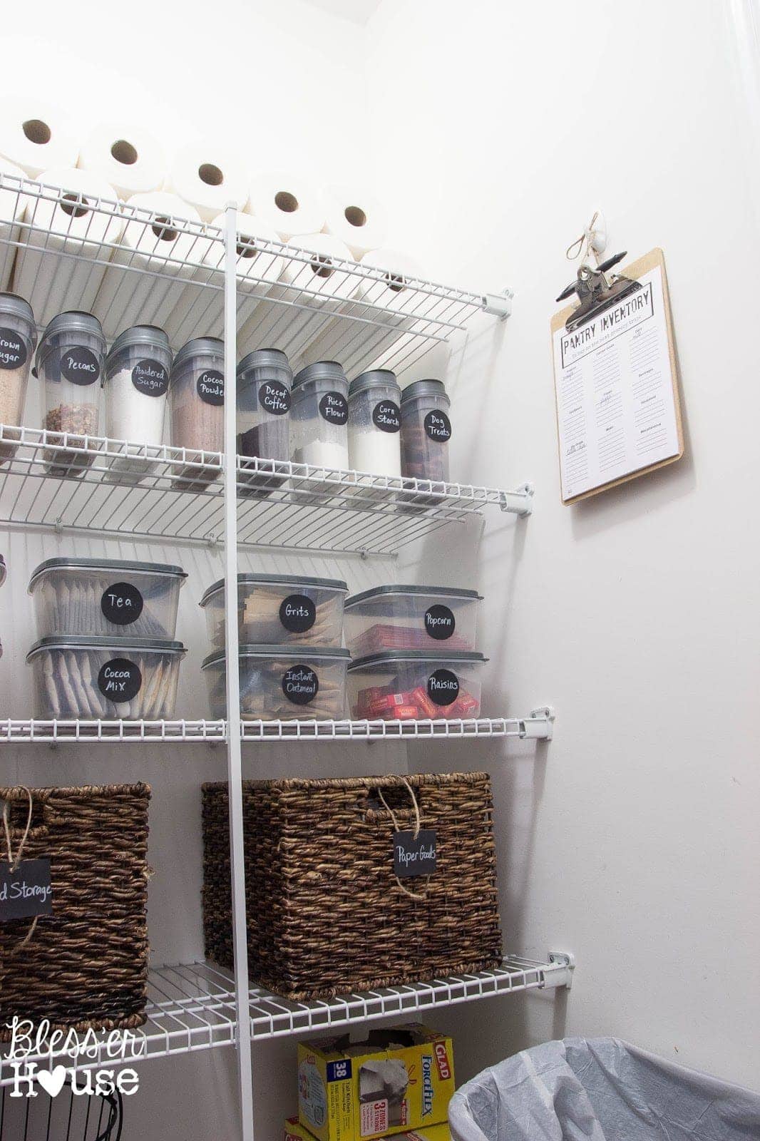Bless'er House | The Cheapest Way to Organize a Pantry + Free Printable