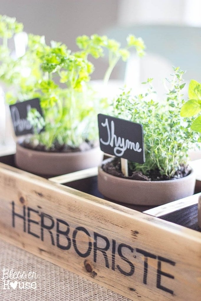 Repurposed Shelf Herb Garden Box {Summer Celebration}