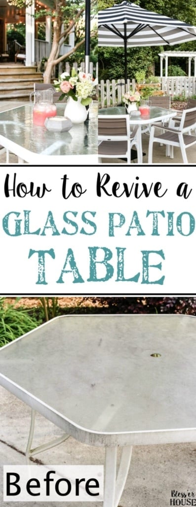 how to clean a glass patio table