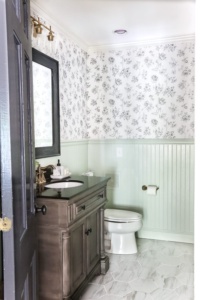 Aqua Meets Urban Powder Room Reveal - Bless'er House