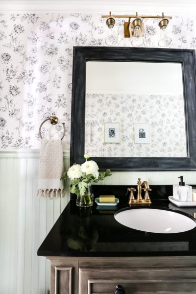 Aqua Meets Urban Powder Room Reveal - Bless'er House
