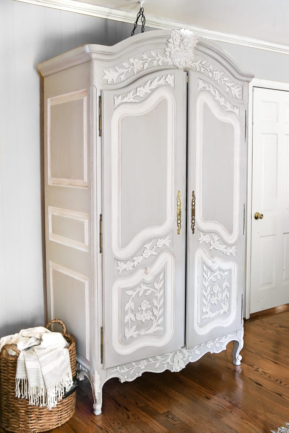 DIY Narnia Wardrobe Reading Nook | blesserhouse.com - A plain, thrifted armoire gets a sweet, fairytale-like makeover as a reading nook based on the story of The Lion, the Witch, and the Wardrobe. 