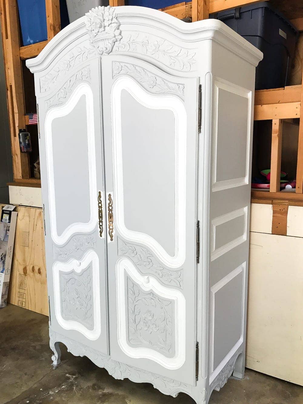 DIY Narnia Wardrobe Reading Nook | blesserhouse.com - A plain, thrifted armoire gets a sweet, fairytale-like makeover as a reading nook based on the story of The Lion, the Witch, and the Wardrobe. 