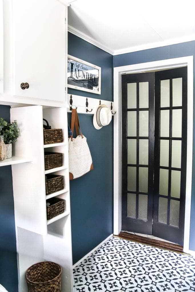 High Contrast Laundry Room Makeover Reveal - Bless'er House