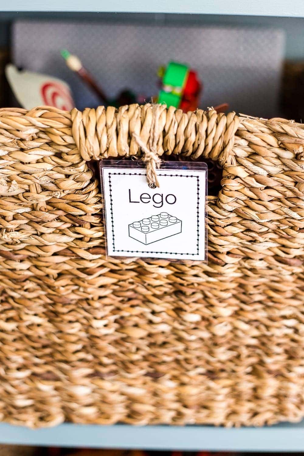 A free printable set of toy organization labels for bins with pictures and legible font to make clean up easier for pre-reading children. #playroom #toyorganization #organizing #toyorganizing #freeprintables #labels
