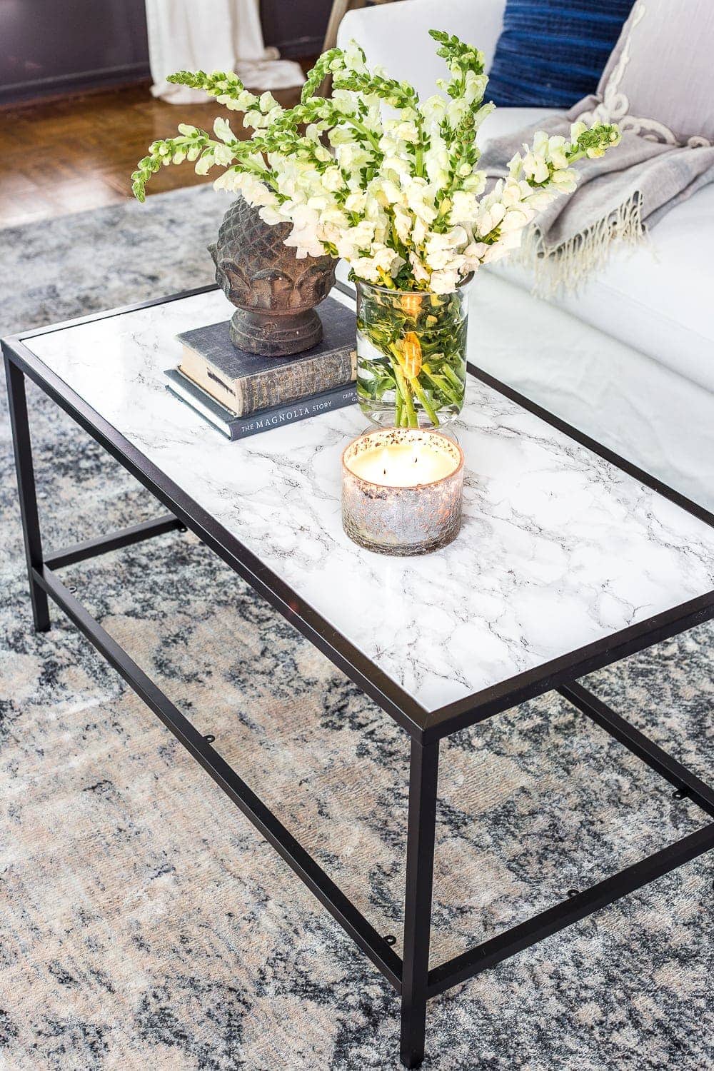 faux marble contact paper coffee table top