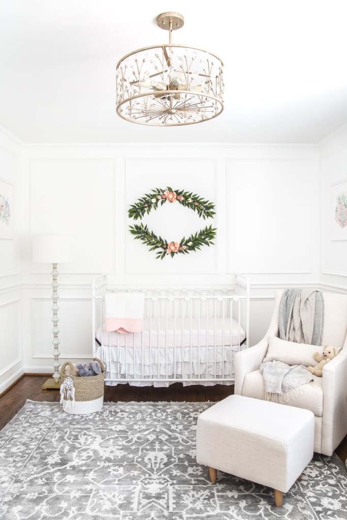 White Floral Nursery Makeover Reveal - Bless'er House