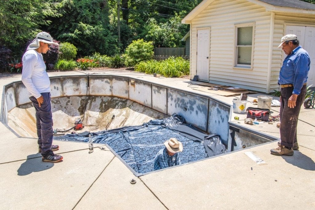 Swimming Pool Liner Makeover Reveal - Bless'er House