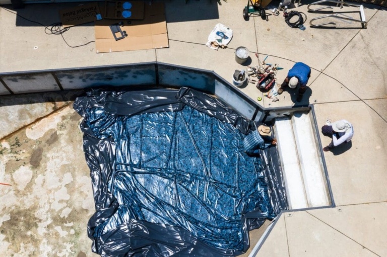 Swimming Pool Liner Makeover Reveal - Bless'er House