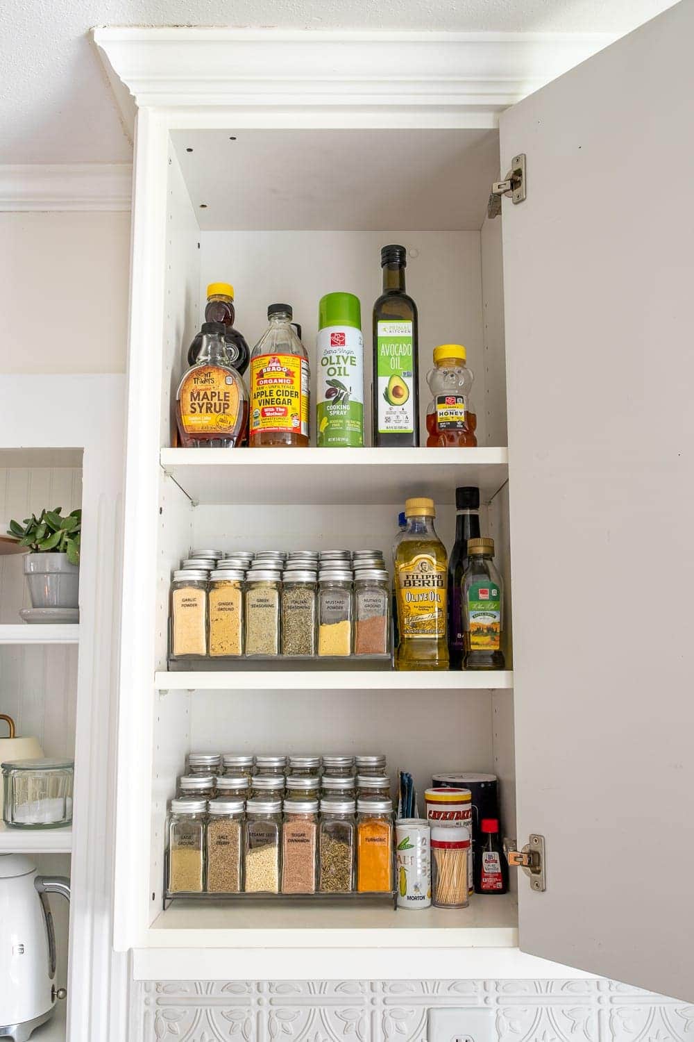 Spice Cabinet Makeover + Tips to Organizing Spices in A Cabinet