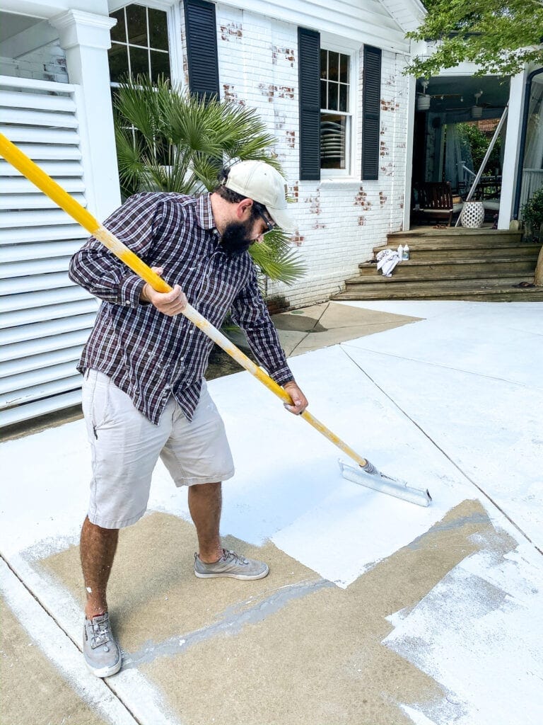 DIY Painted Concrete Pool Deck and Patio That Lasts! Bless'er House