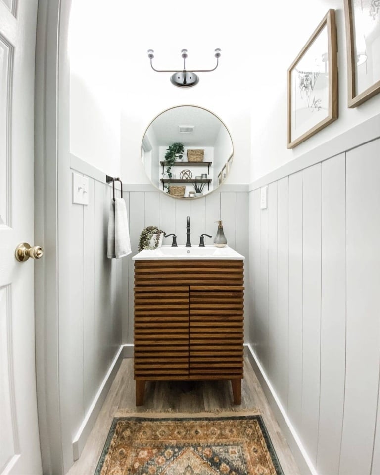 California Casual Powder Room Reveal - Bless'er House