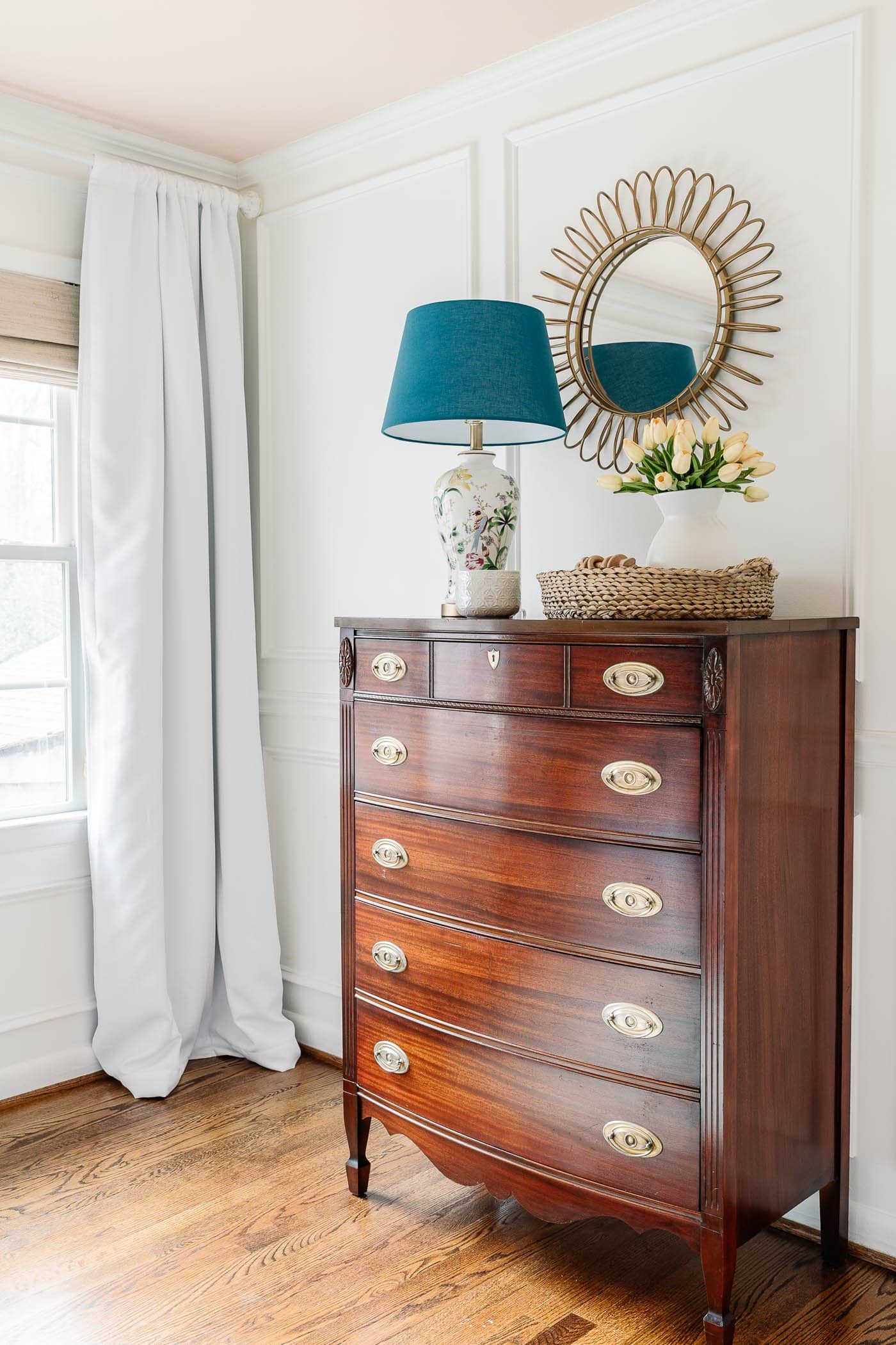 clean wood furniture in a little girl bedroom