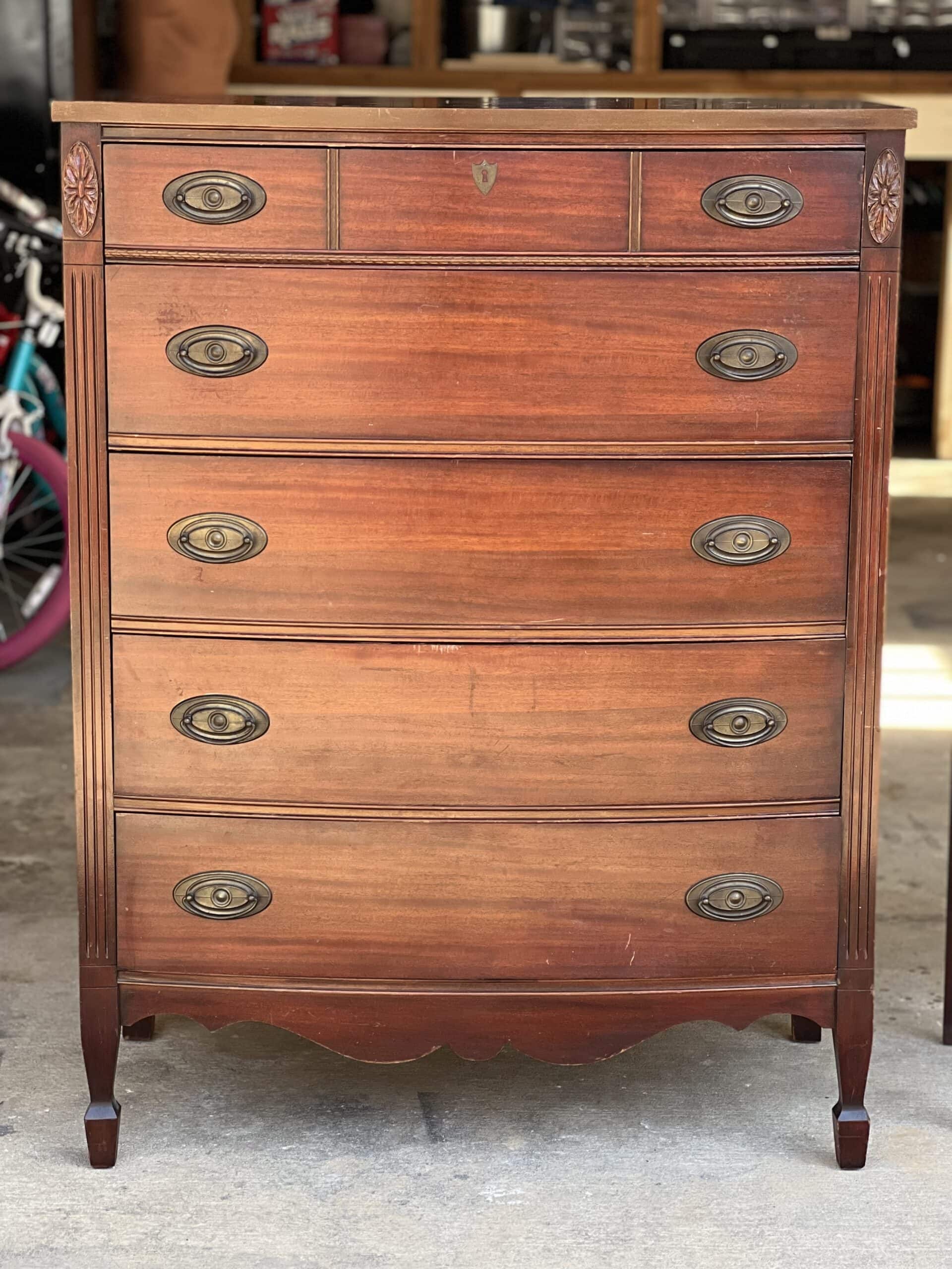 wood chest of drawers before