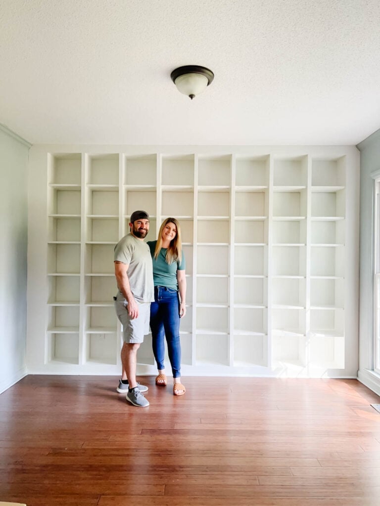 DIY Built In Bookshelves Using the IKEA Billy Bookcase Hack - Bless'er ...