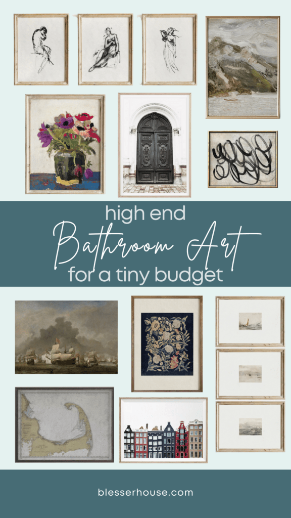 High End Bathroom Art for a Tiny Budget - Bless'er House