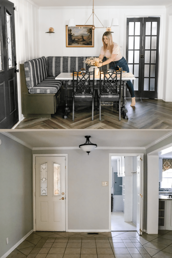 Corner Breakfast Nook and Kitchen Refresh Before and After! - Bless'er ...