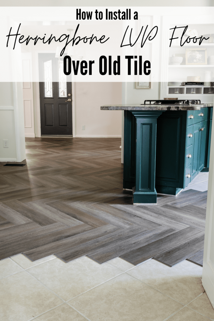 herringbone lvp floor over old tile