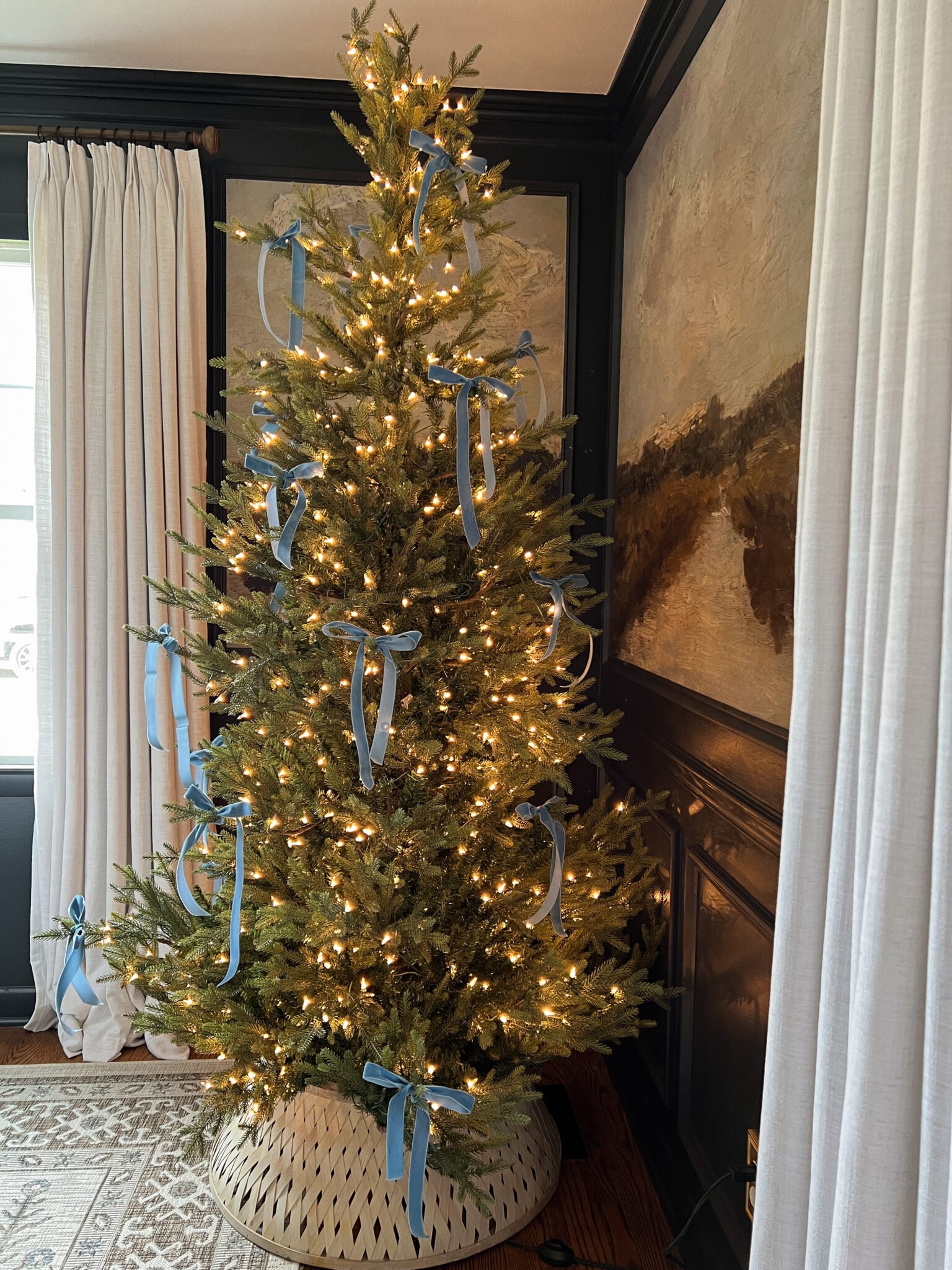 How to Put Christmas Tree Ribbon Decorations on Trees - Bless'er House