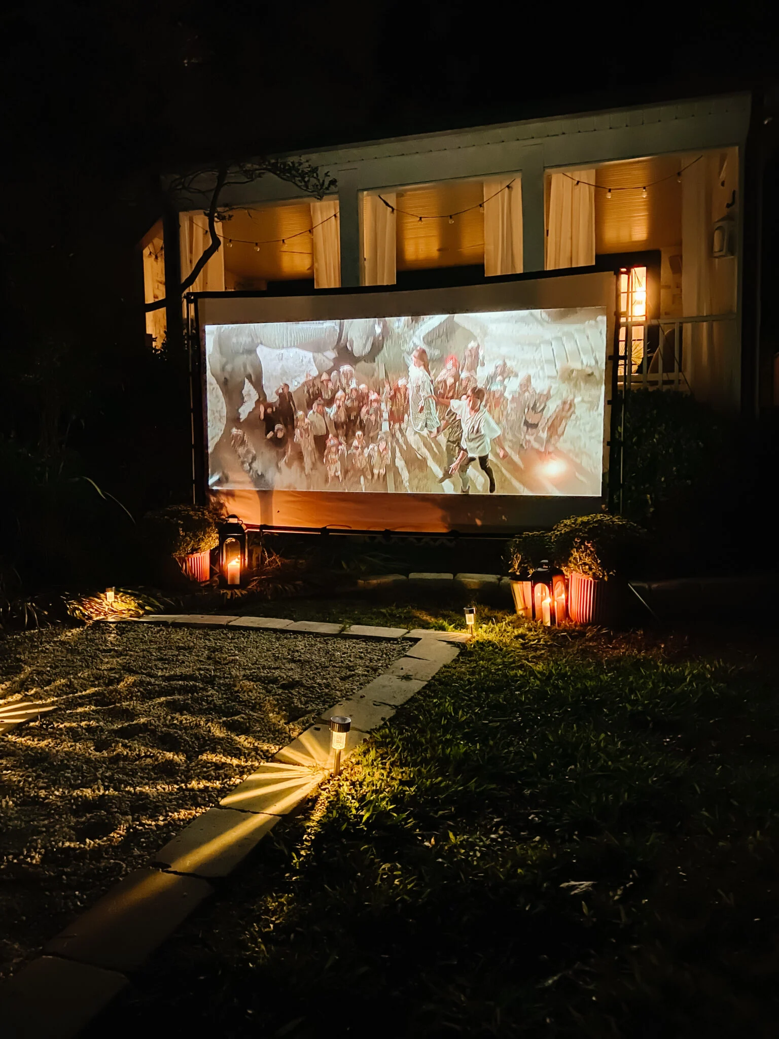 Backyard movie night