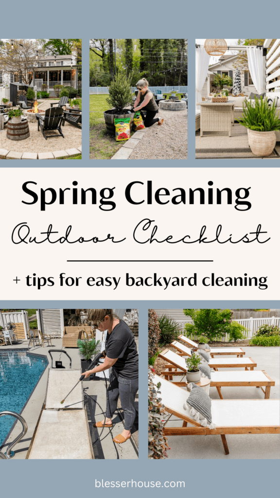 outdoor spring cleaning checklist and backyard cleaning tips
