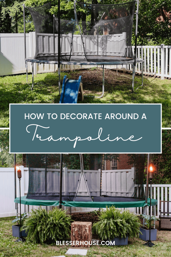 how to decorate a backyard trampoline