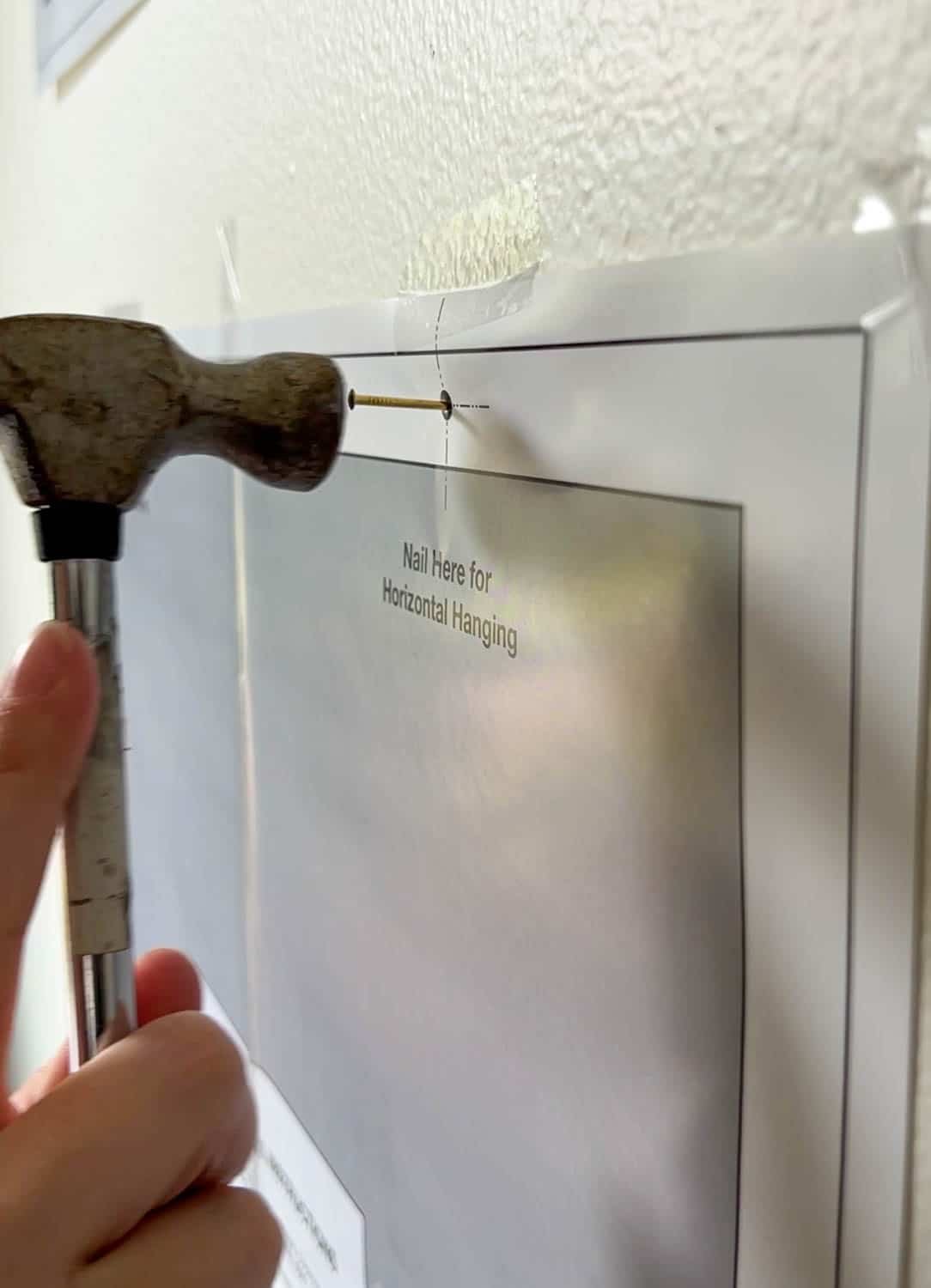 nailing into a picture frame template