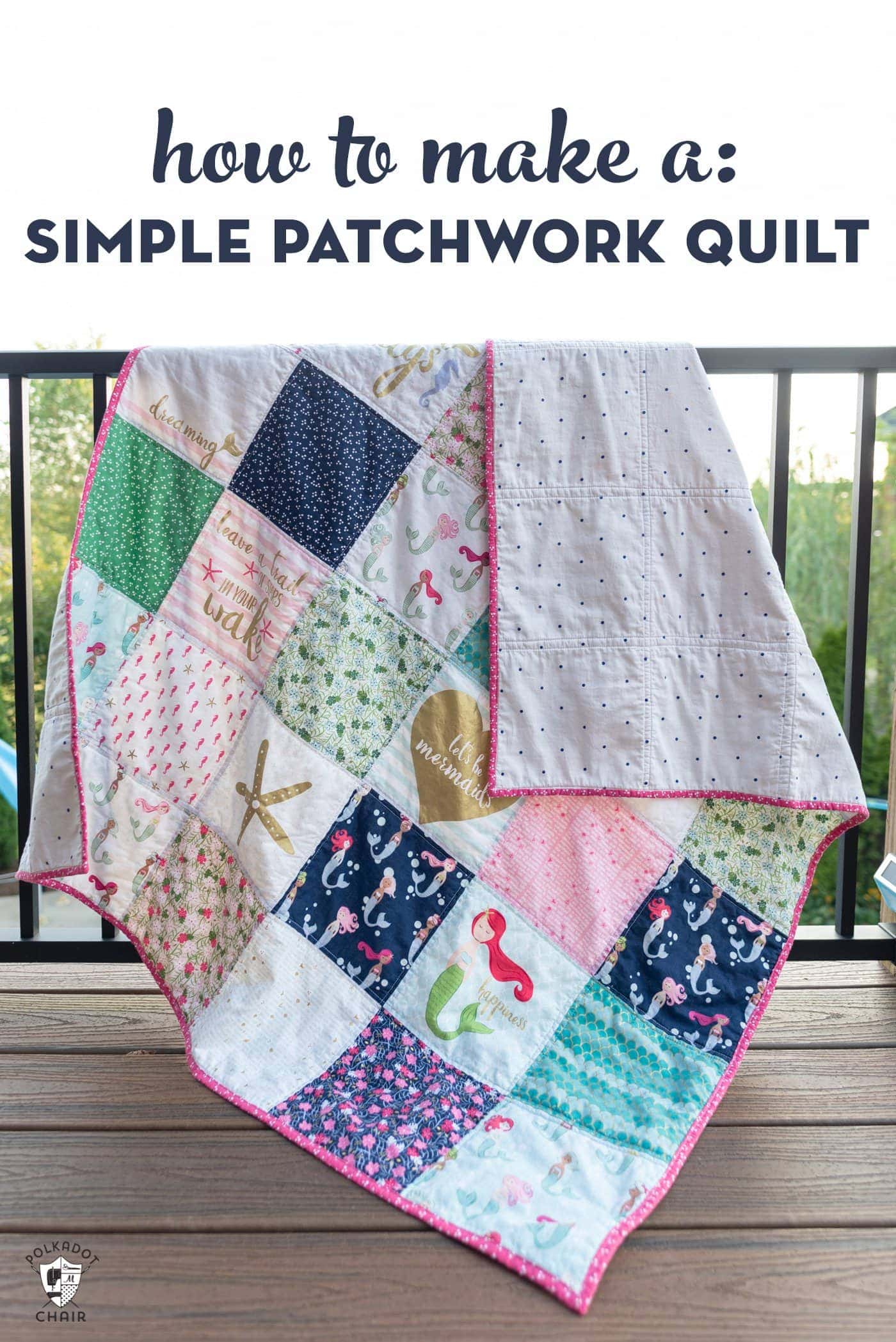 homemade simple patchwork quilt