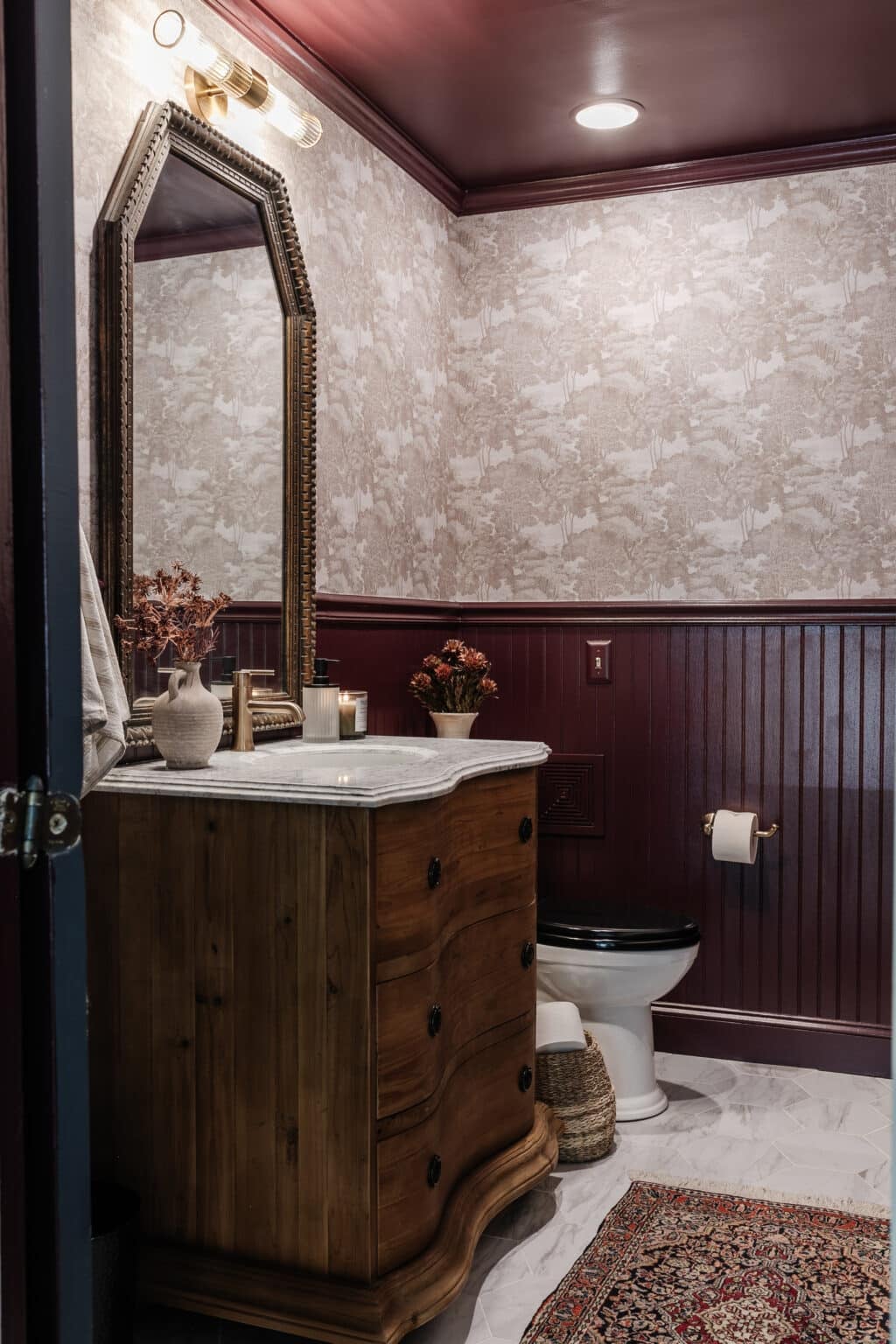 DIY Half Bath Makeover in a Windowless Space - Bless'er House