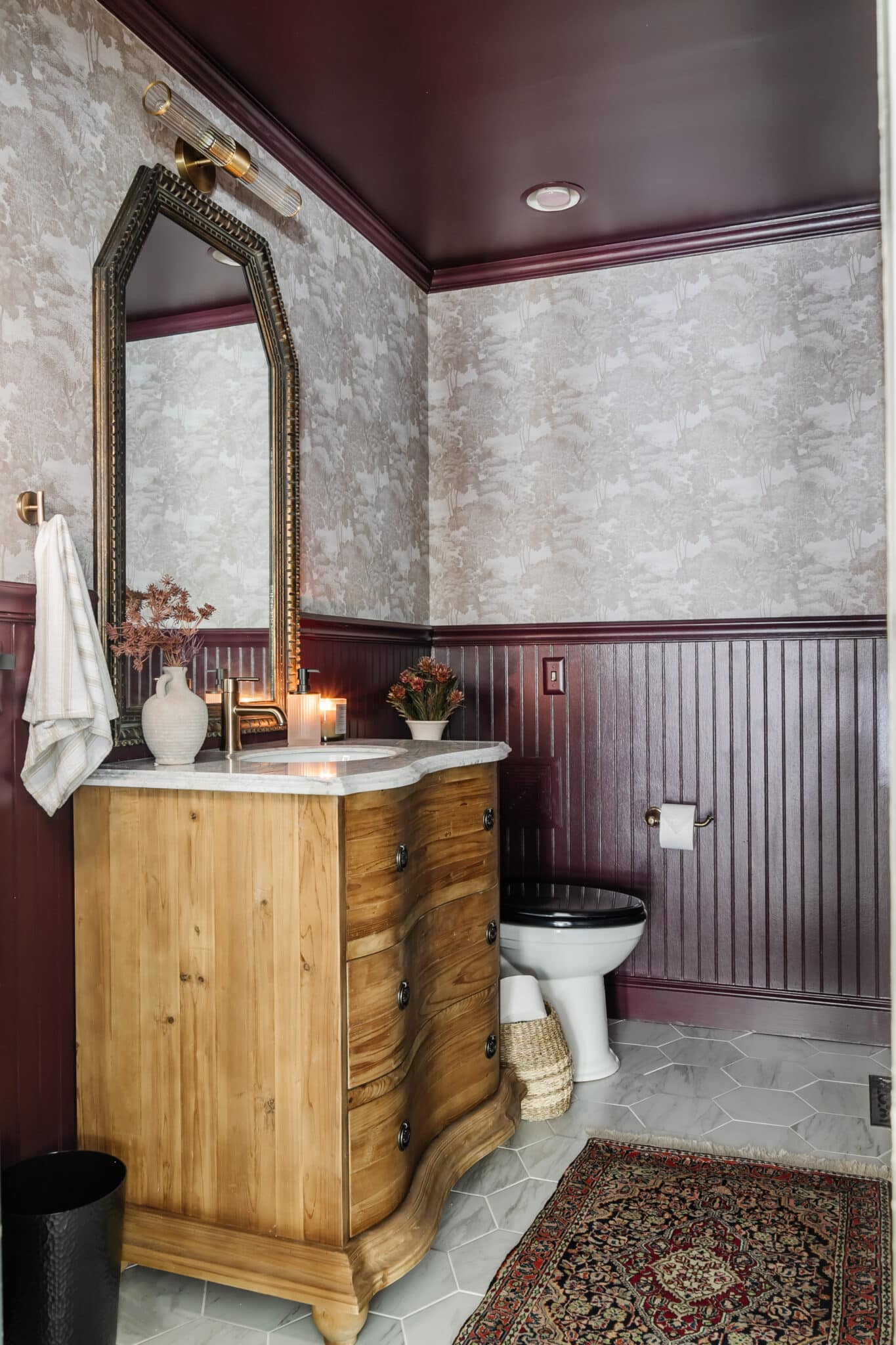 DIY Half Bath Makeover in a Windowless Space - Bless'er House