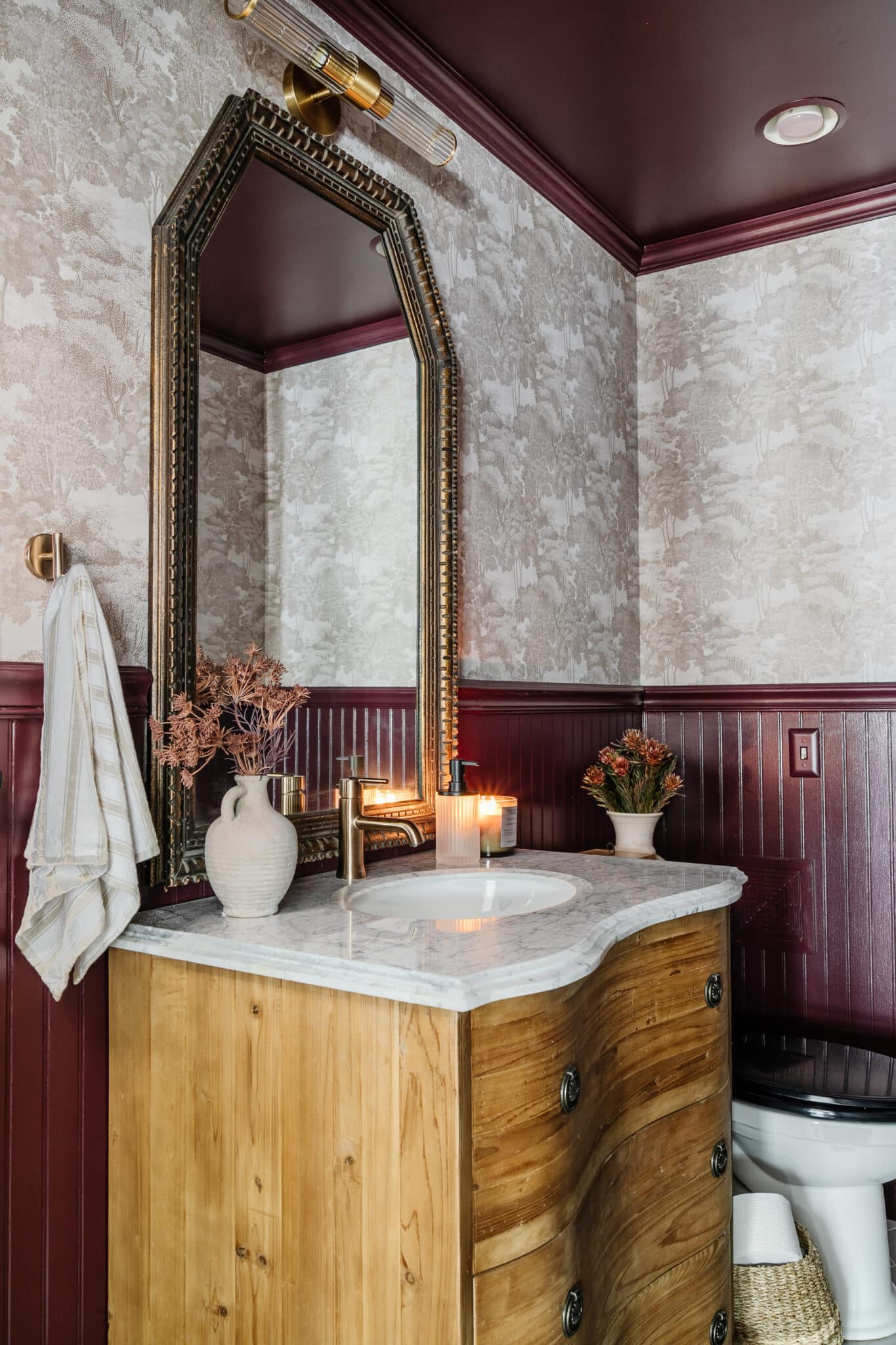 DIY Half Bath Makeover in a Windowless Space - Bless'er House