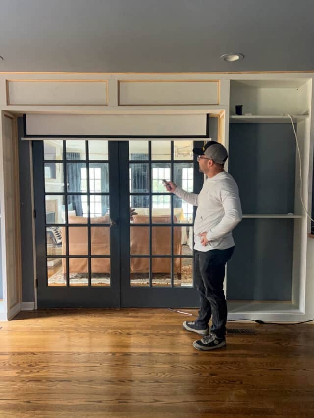 Hidden Projector Screen Best DIY IKEA Hack Tutorial Bless'er House