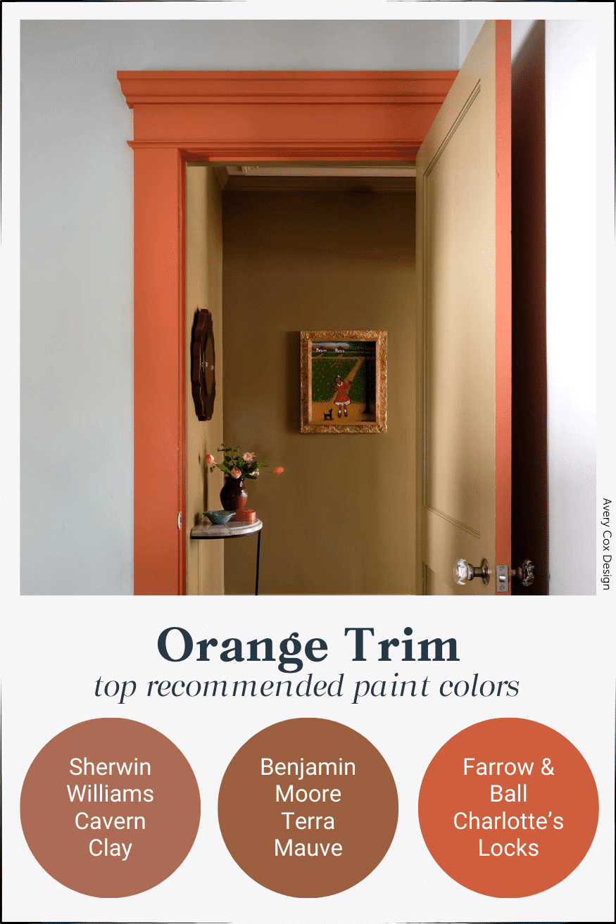 terra cotta / orange contrast trim paint colors