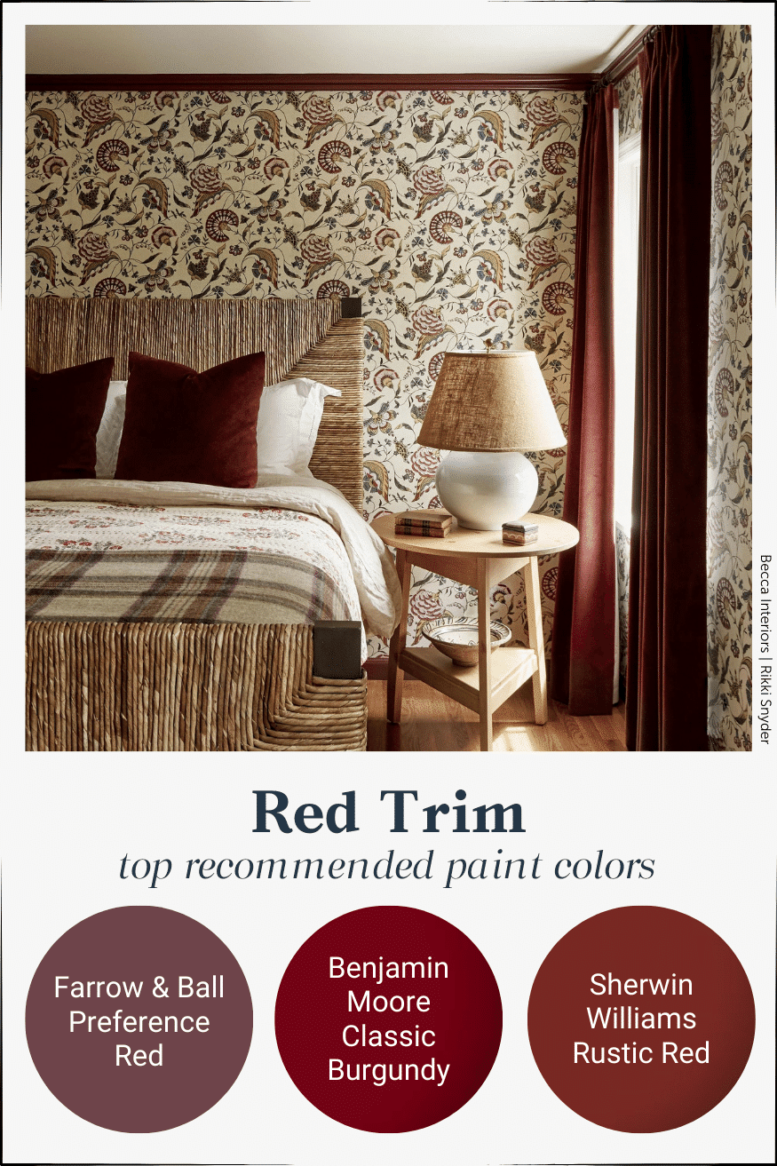 burgundy / red contrast trim paint colors
