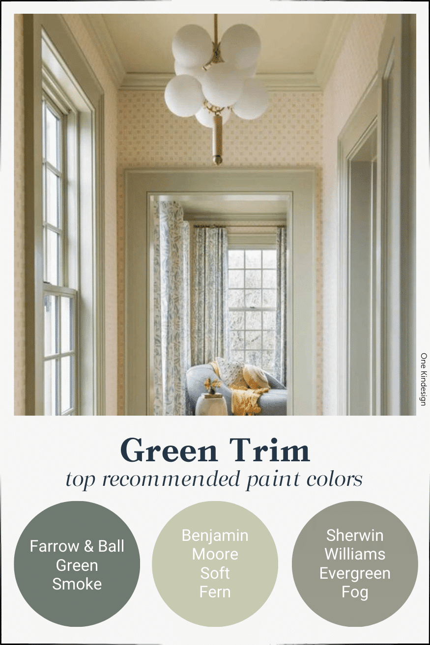 green contrast trim paint colors
