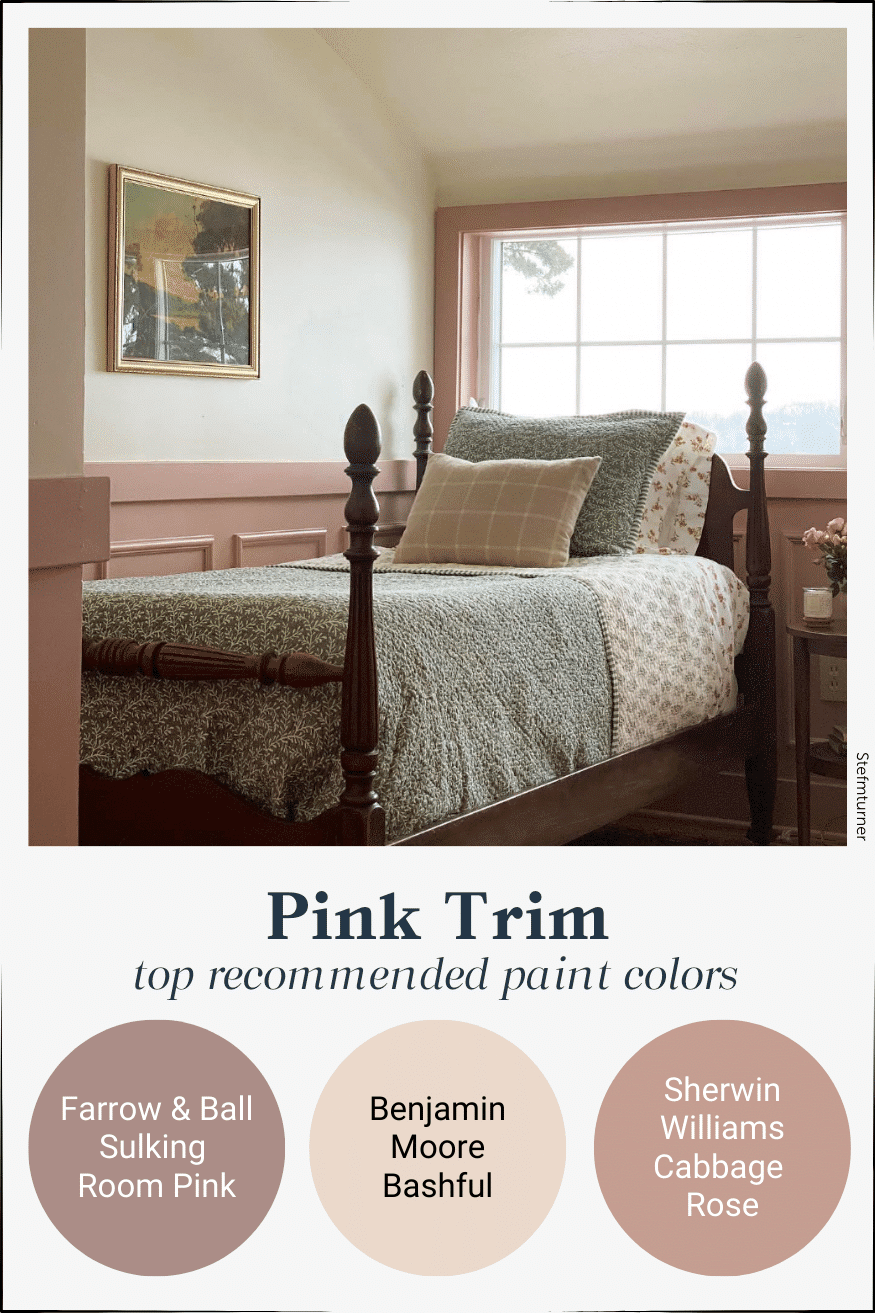 pink contrast trim paint colors
