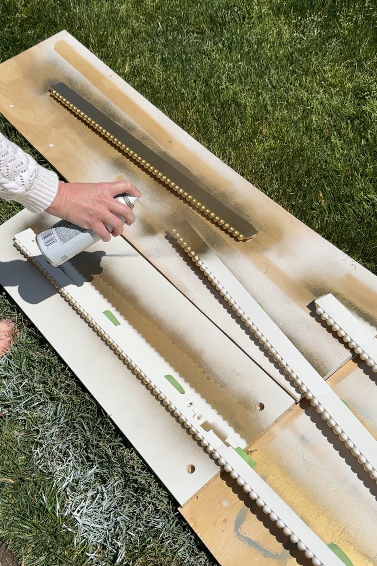 painting tv frame with gold spray paint
