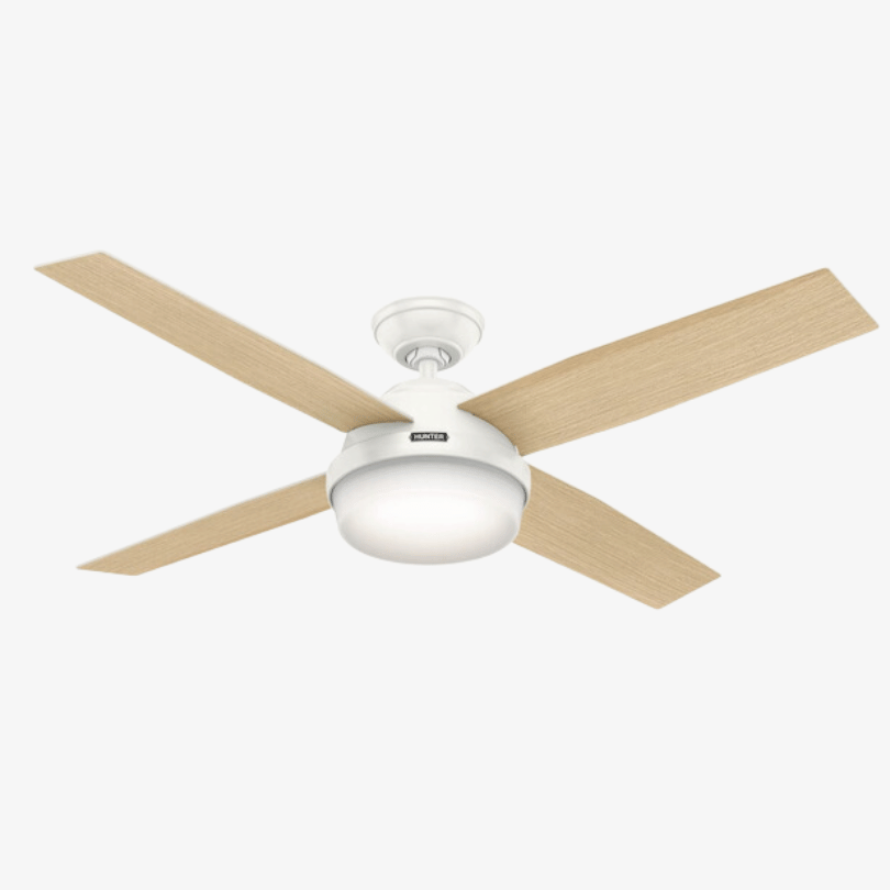 dempsey white wood reversible ceiling fan