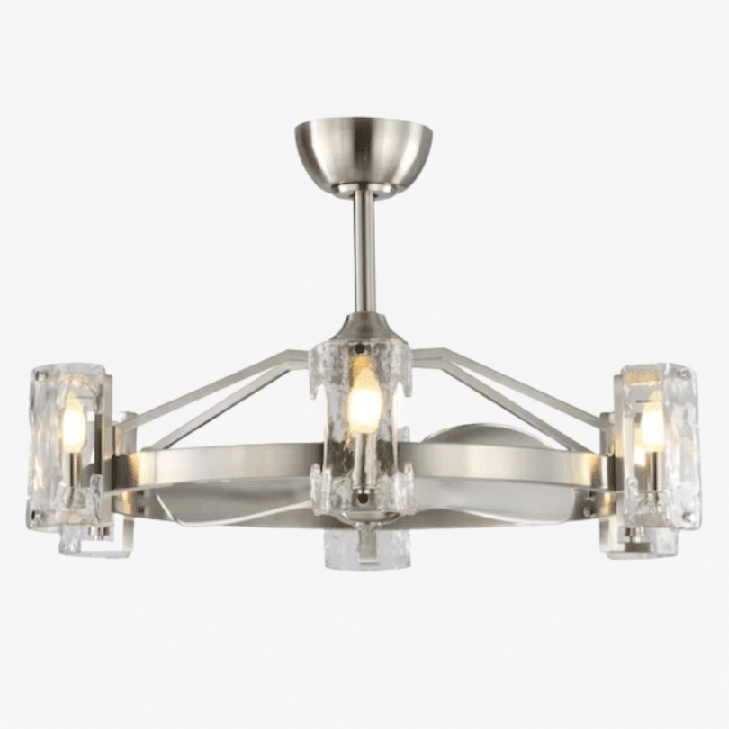 satin nickel fandelier