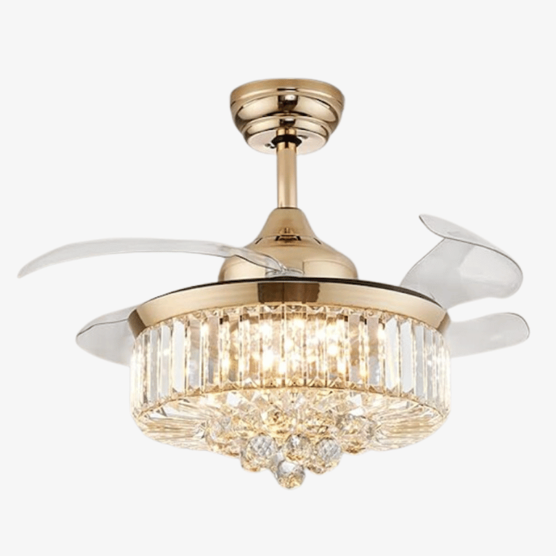 modern crystal retractable fan