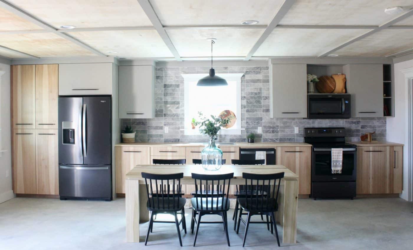 plywood covering a ceiling