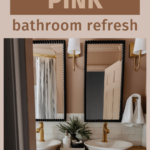 black and pink bathroom refresh makeover done quickly in 4 days