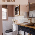 black and pink bathroom refresh makeover done quickly in 4 days