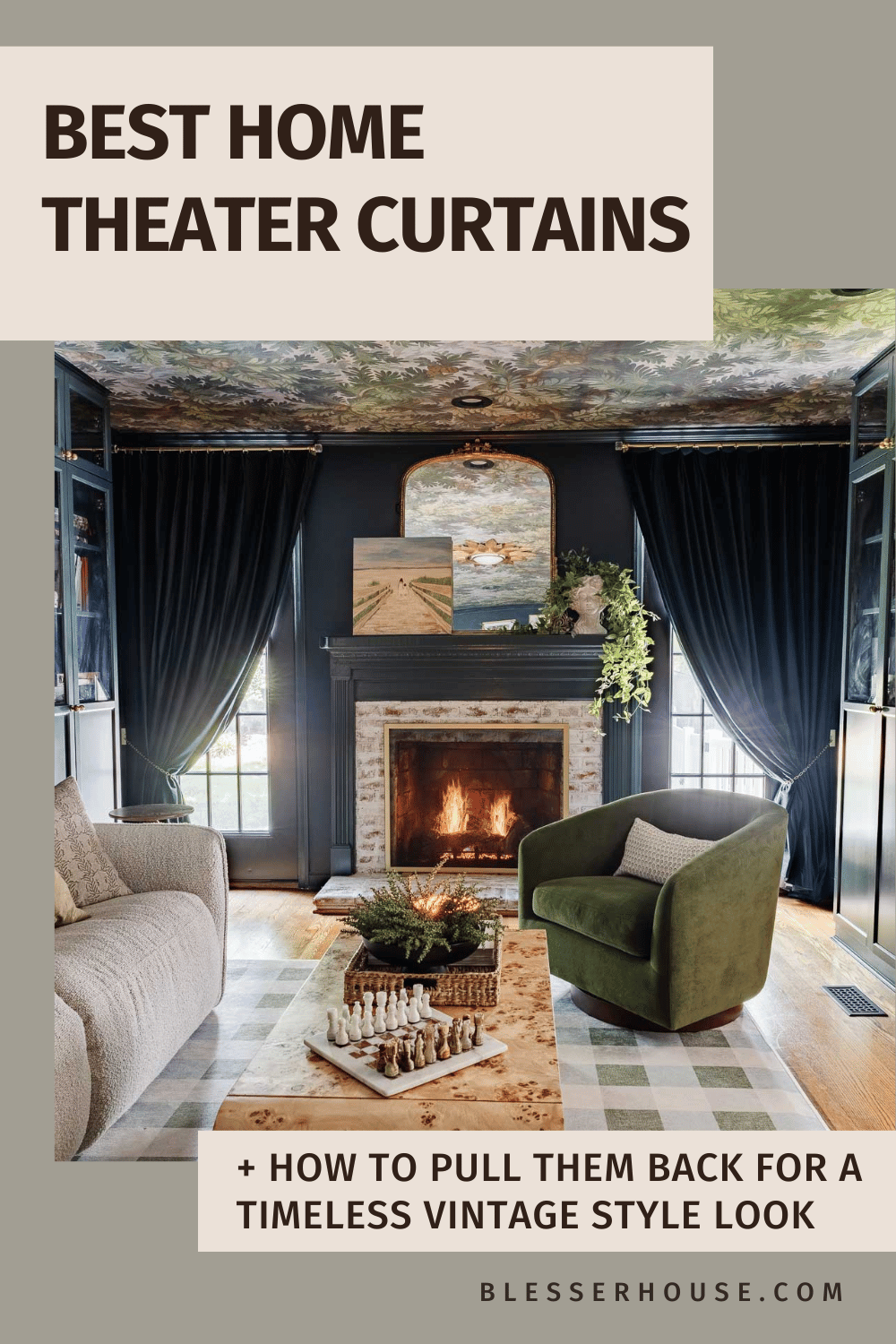 best home theater curtains and how to pull back for a timeless vintage style look