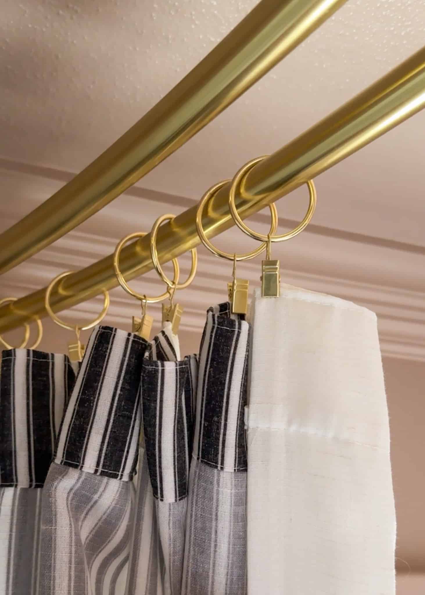 how to hang curtain panels as a shower curtain