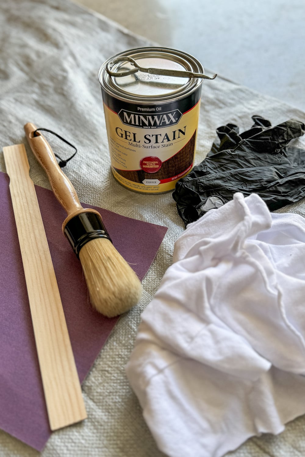 gel stain furniture makeover supplies