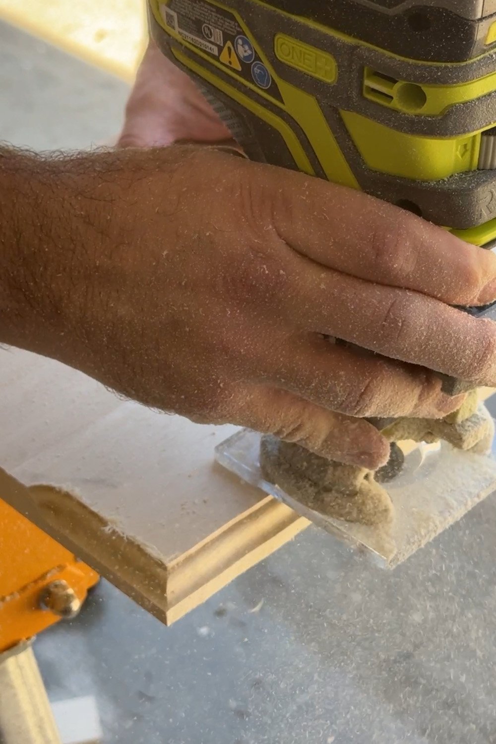using router on fireplace trim for detail