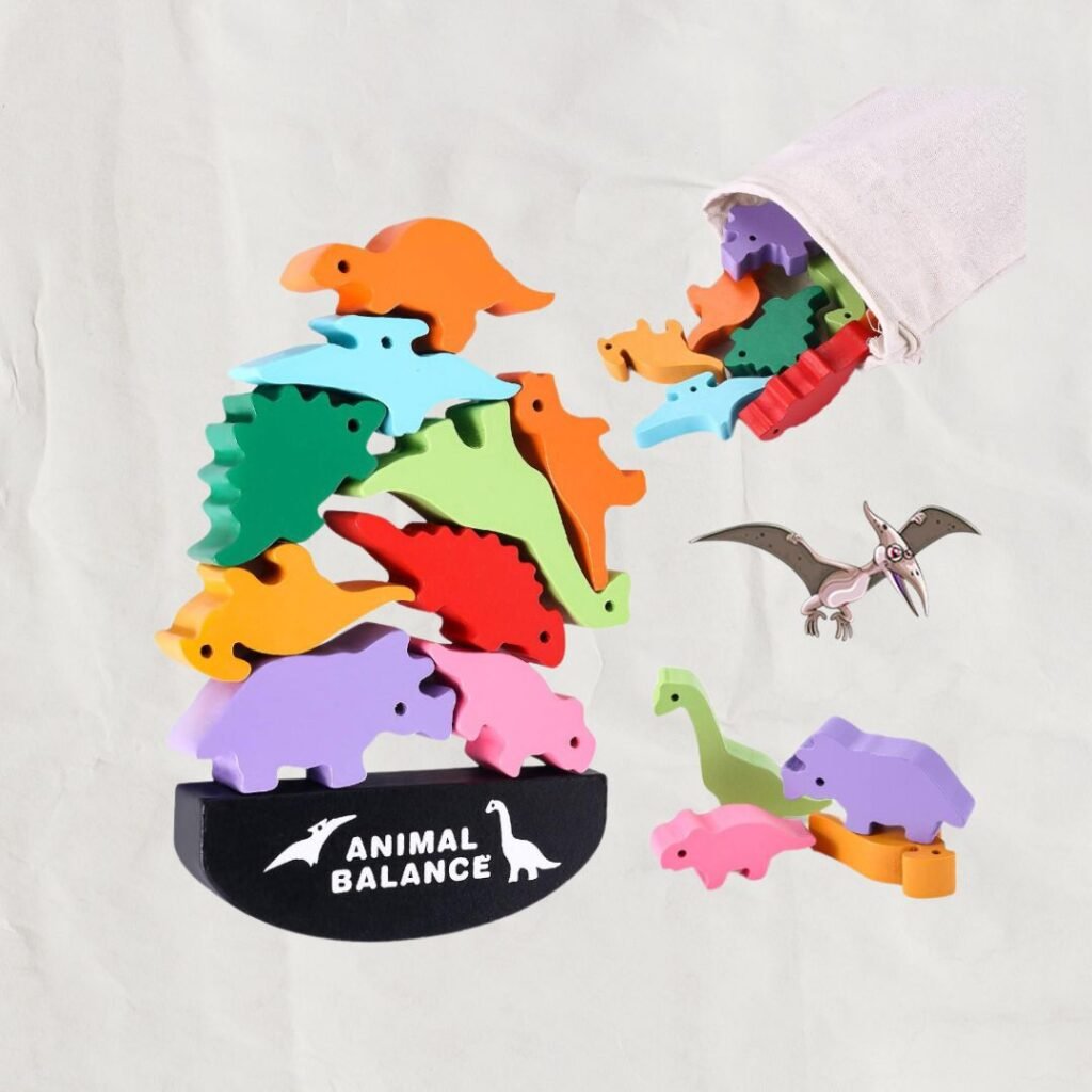 gift idea for kids balancing dinos