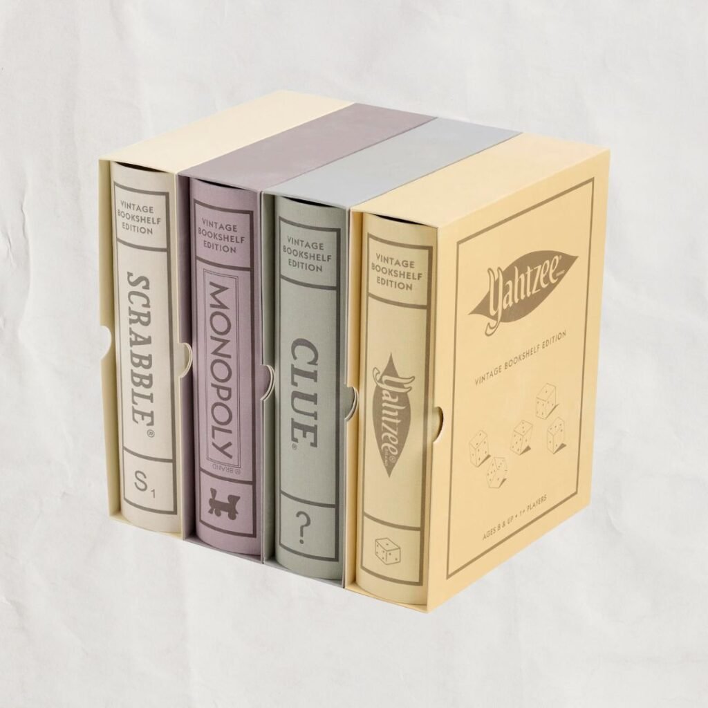 gift idea for grandparents and parents bookshelf board games